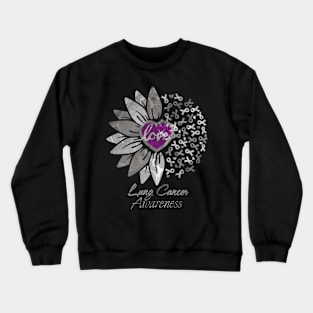 Lung Cancer Awareness Purple Heart Edition Crewneck Sweatshirt